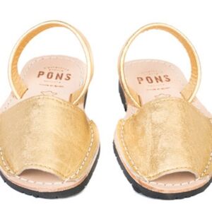 Pons Avarcas Girls Classic Gold Leather Sandals